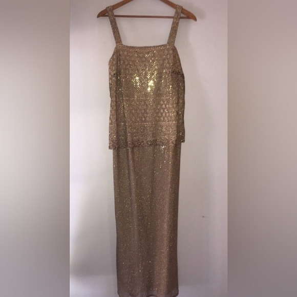 Shimmering Mother of the bride Gown with jacket Onyx Nite by Wendye Chaitin 16 - Picture 9 of 16